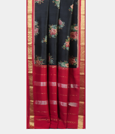 Black  Printed Soft Silk Saree T1933902