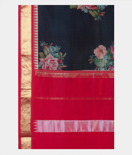 Black  Printed Soft Silk Saree T1933904