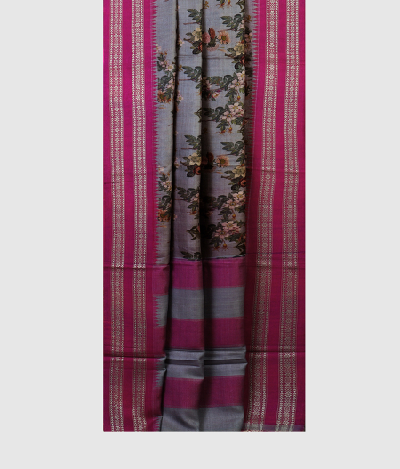 Grey Vidarbha Tussar Printed Saree T1921842