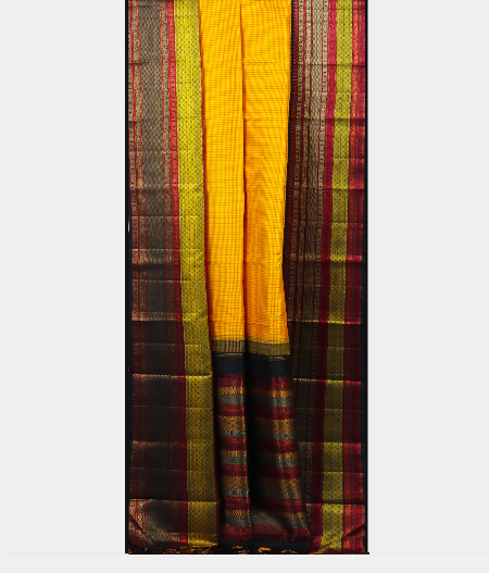 Yellow  Handwoven Kanjivaram Silk Saree T1879232