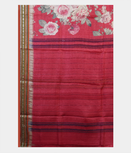 Red Vidarbha Tussar Printed Saree T1915884