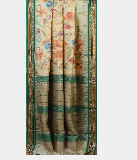Beige Vidarbha Tussar Printed Saree T1915762