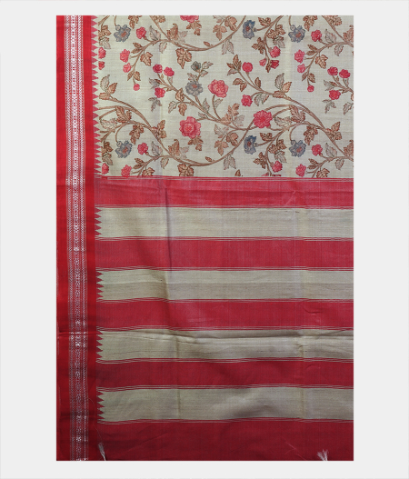 Light Green Vidarbha Tussar Printed Saree T1921904