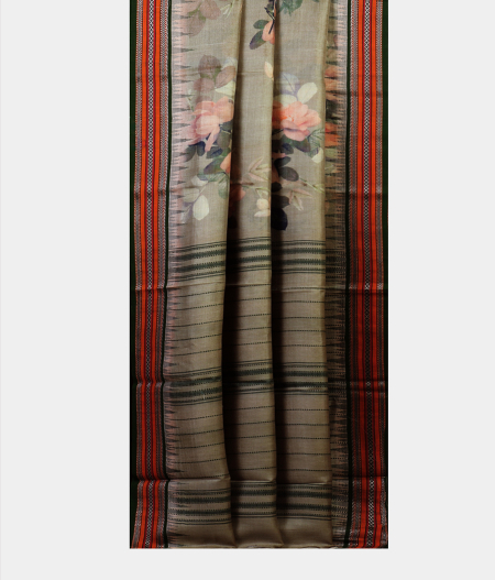 Light Green Vidarbha Tussar Printed Saree T1915822