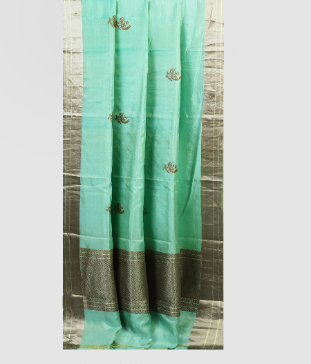 Light Blue Banaras Tissue Silk Saree T1932762