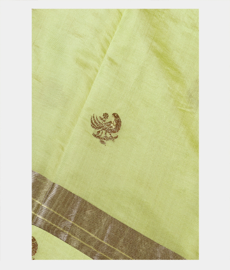 Light Yellow Banaras Tissue Silk Saree T193294-image