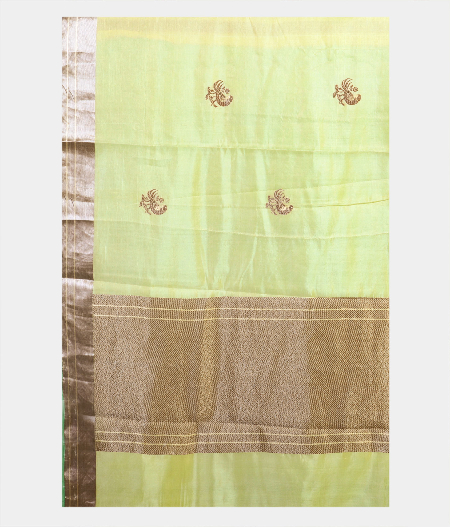 Light Yellow  Banaras Tissue Silk Saree T1932944