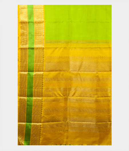 Lime Green Handwoven Kanjivaram Silk Saree T436135