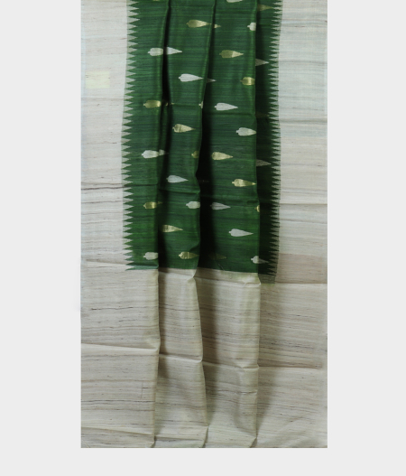 Green Handwoven Tussar Saree LA132162