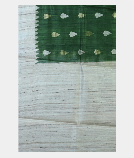 Green Handwoven Tussar Saree LA132164
