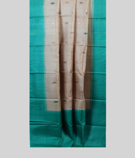 Beige Handwoven Tussar Saree T1667862