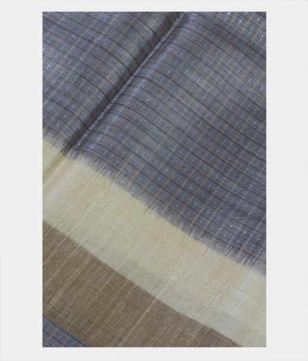 Grey Handwoven Tussar Saree T178725-image
