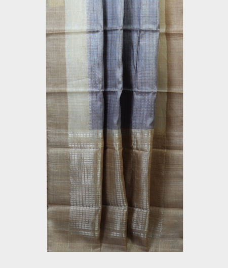 Grey Handwoven Tussar Saree T1787252