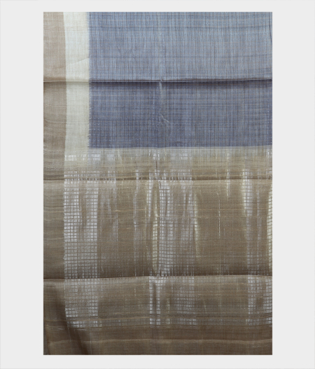 Grey Handwoven Tussar Saree T1787254