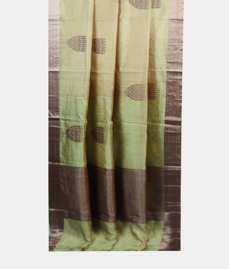 Yellowish Green Banaras Tissue SIlk Saree T1932532