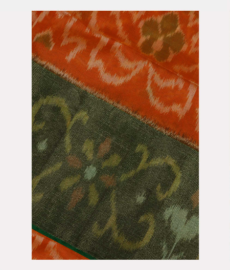 Orange Pochampalli Silk Cotton Saree T188719-image