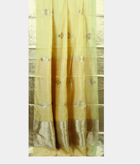 Yellowish Green Banaras Tissue Silk Saree T1932822