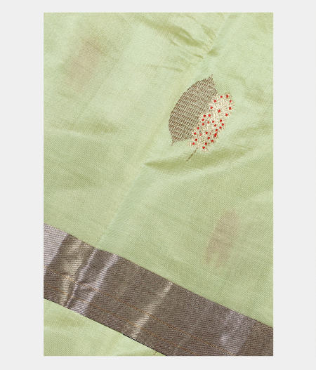 Yellowish Green Banaras Tissue Silk Saree T193302-image