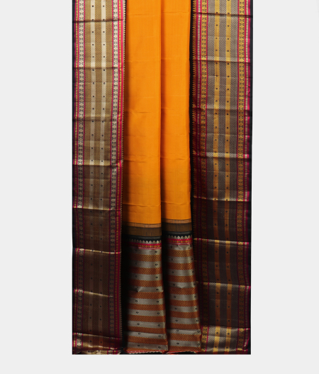 Yellow Handwoven Kanjivaram Silk Saree T1889792