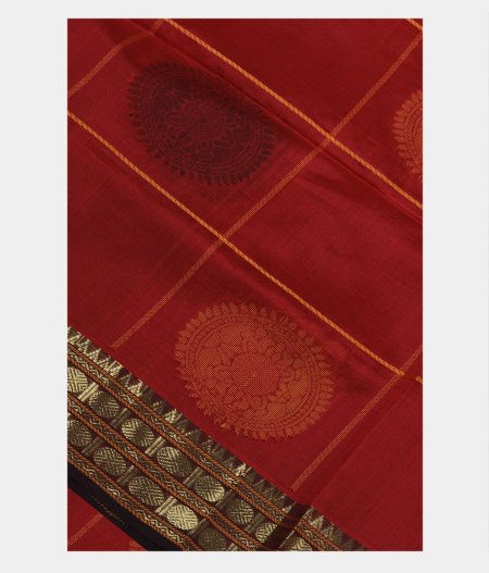 Red Silk Cotton Saree T174507-image