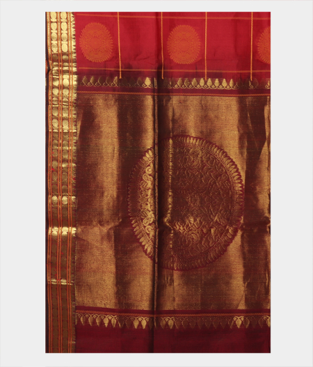 Red Silk Cotton Saree T1745074
