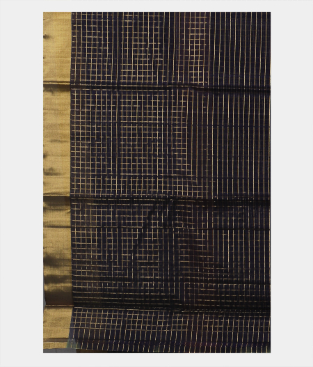 Midnight Blue Silk Cotton Saree T1885953