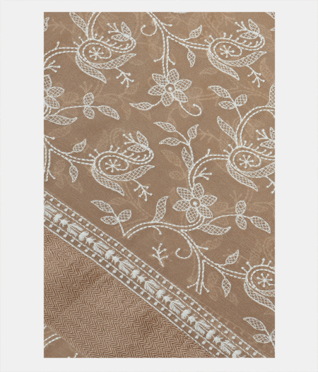 Beige Chiffon Embroidery Silk Saree T96607-image