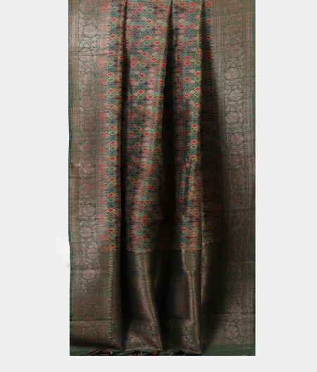 Green Tussar Printed Saree T1990372
