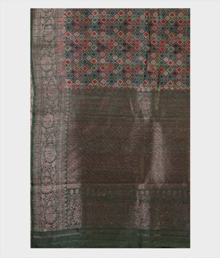 Green Tussar Printed Saree T1990374