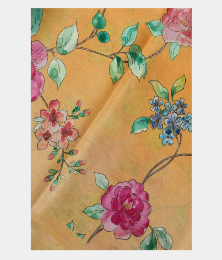 Yellow Satin Crepe Silk Saree T197522-image
