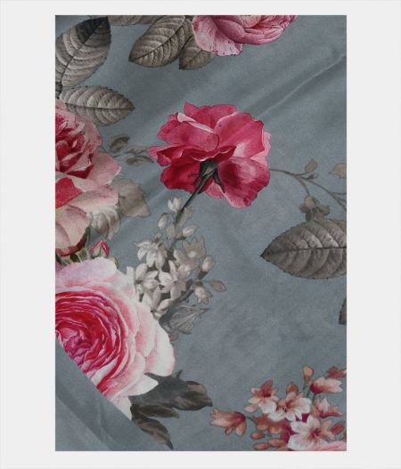 Bluish Grey Satin Crepe Silk Saree T197517-image