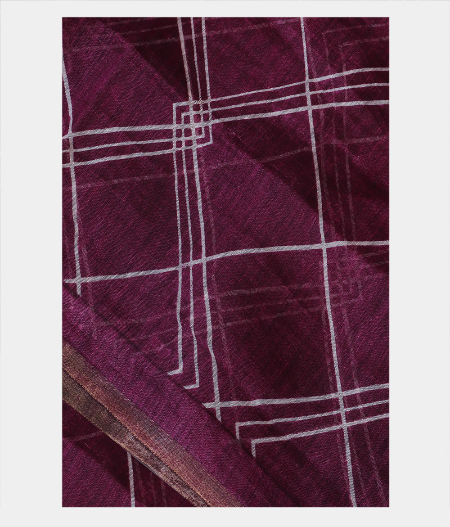Maroon Embroidery Linen Saree T197931-image