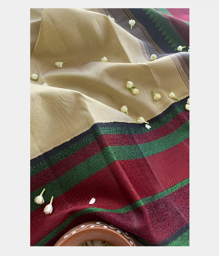 Beige Handwoven Kanjivaram Silk Saree T137374-image