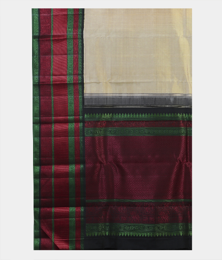 Beige Handwoven Kanjivaram Silk Saree T1373744