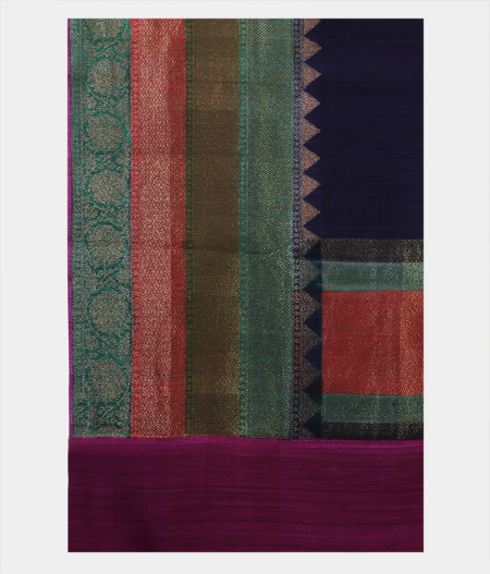 Blue Banaras Tussar Saree T1991864