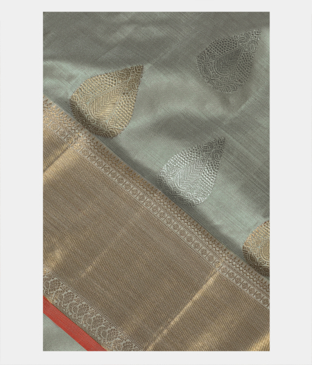 Grey Handwoven Kanjivaram Silk Saree T11985-image