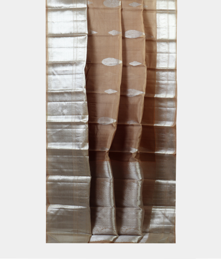 Beige Kora Organza Kanjivaram Silk Saree T1929182