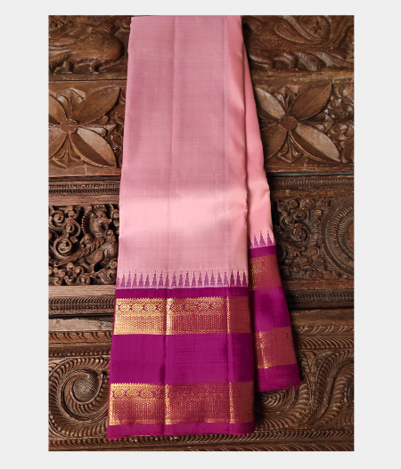 Buy Pink Handwoven Kanjivaram Silk Saree T190080