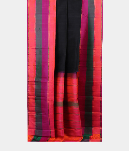 Black Handwoven Kanjivaram Silk Saree T1930552