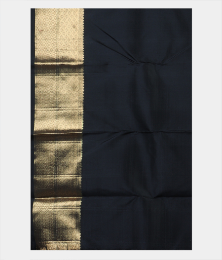 Black Handwoven Kanjivaram Silk Saree T1196483