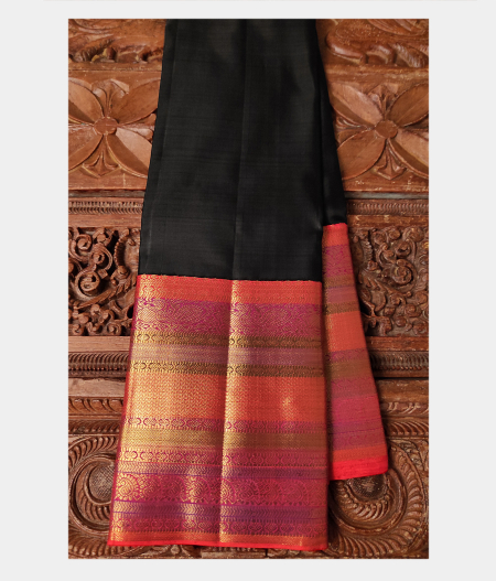 Black Handwoven Kanjivaram Silk Saree T155029-image
