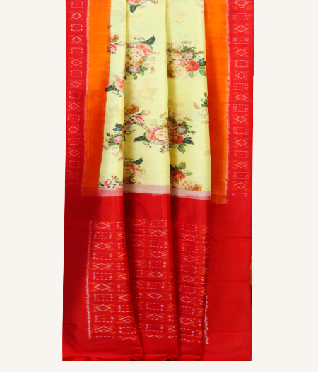 Yellow Ikat Silk Saree T1915722