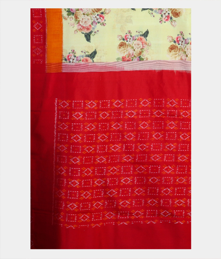 Yellow Ikat Silk Saree T1915724