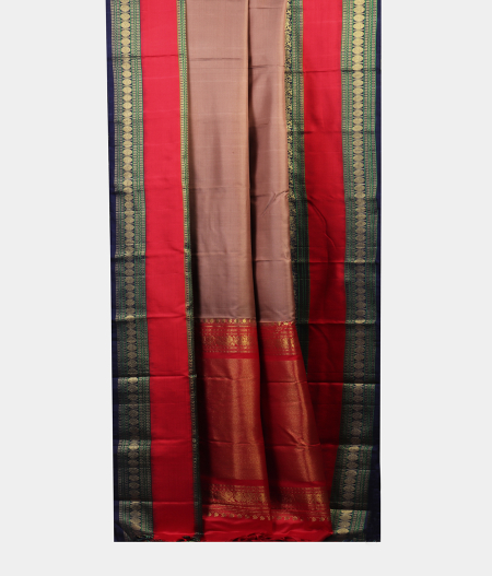 Brown Twill Kanjivaram Silk Saree T1603312