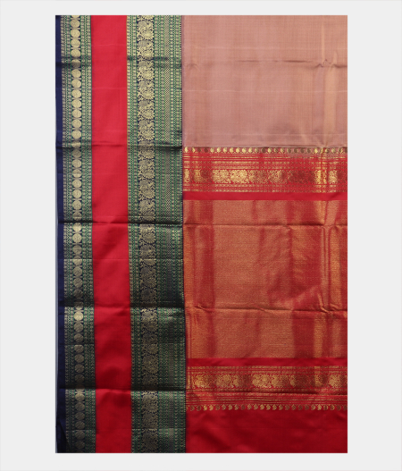 Brown Twill Kanjivaram Silk Saree T1603314