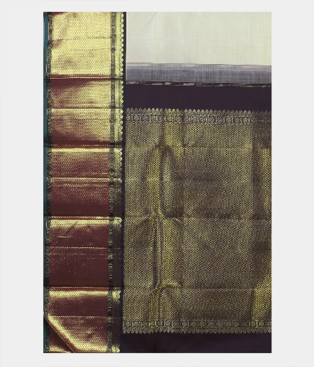 Cream Handwoven Kanjivaram Silk Saree T1931674