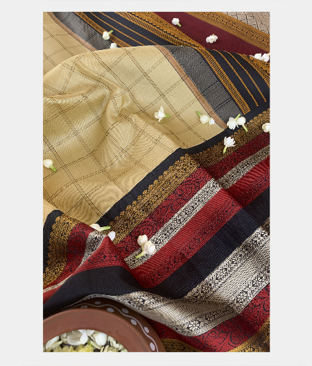 Beige Handwoven Kanjivaram Silk Saree T162910-image