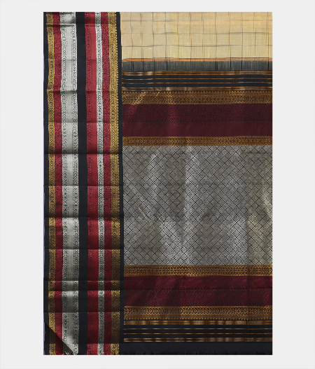 Beige Handwoven Kanjivaram Silk Saree T1629104
