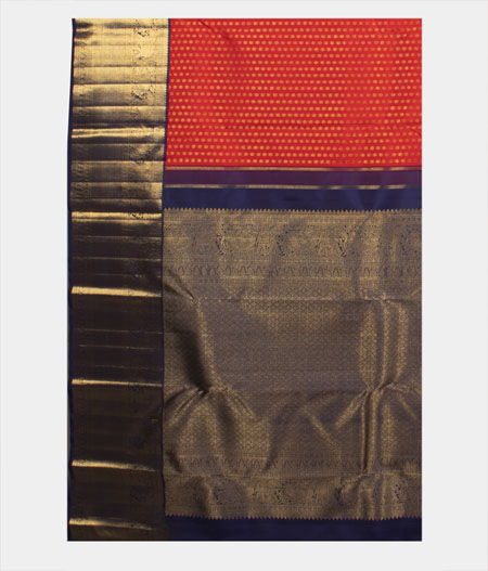Red Handwoven Kanjivaram Silk Saree T1982554