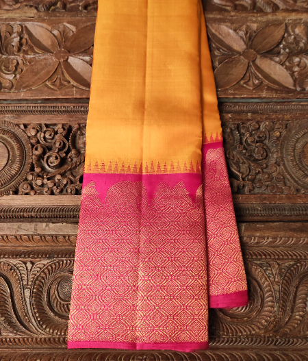 Yellow Handwoven Kanjivaram Silk Saree T180324-image
